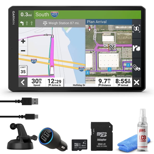 Garmin Dezl OTR610, Navegador GPS para Camiones Extragrande y Fácil de Leer de 6", Rutas Personalizadas para Camiones, Imágenes Satelitales Ojo de Pájaro con Tarjeta Micro SD de 8 GB, Adaptador USB pa