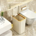 thumbnail image 4 of 10L/12L Nordic Trash Can with One-Touch Lid Bin Deodorant Waterproof Dustbin Large Capacity Slim Toilet Gold Garbage Can, 4 of 8