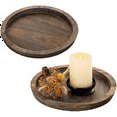 thumbnail image 2 of 8Pcs Rustic Wooden Tray Candle Holder - Small Decorative Plate Pillar Candle Tray Wood for Farmhouse Dining Table, 2 of 6