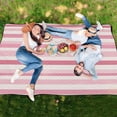 thumbnail image 6 of Extra Large Picnic Beach Blanket Waterproof Sand Proof Portable Outdoor Mat Pink Striped 60x80, 6 of 9