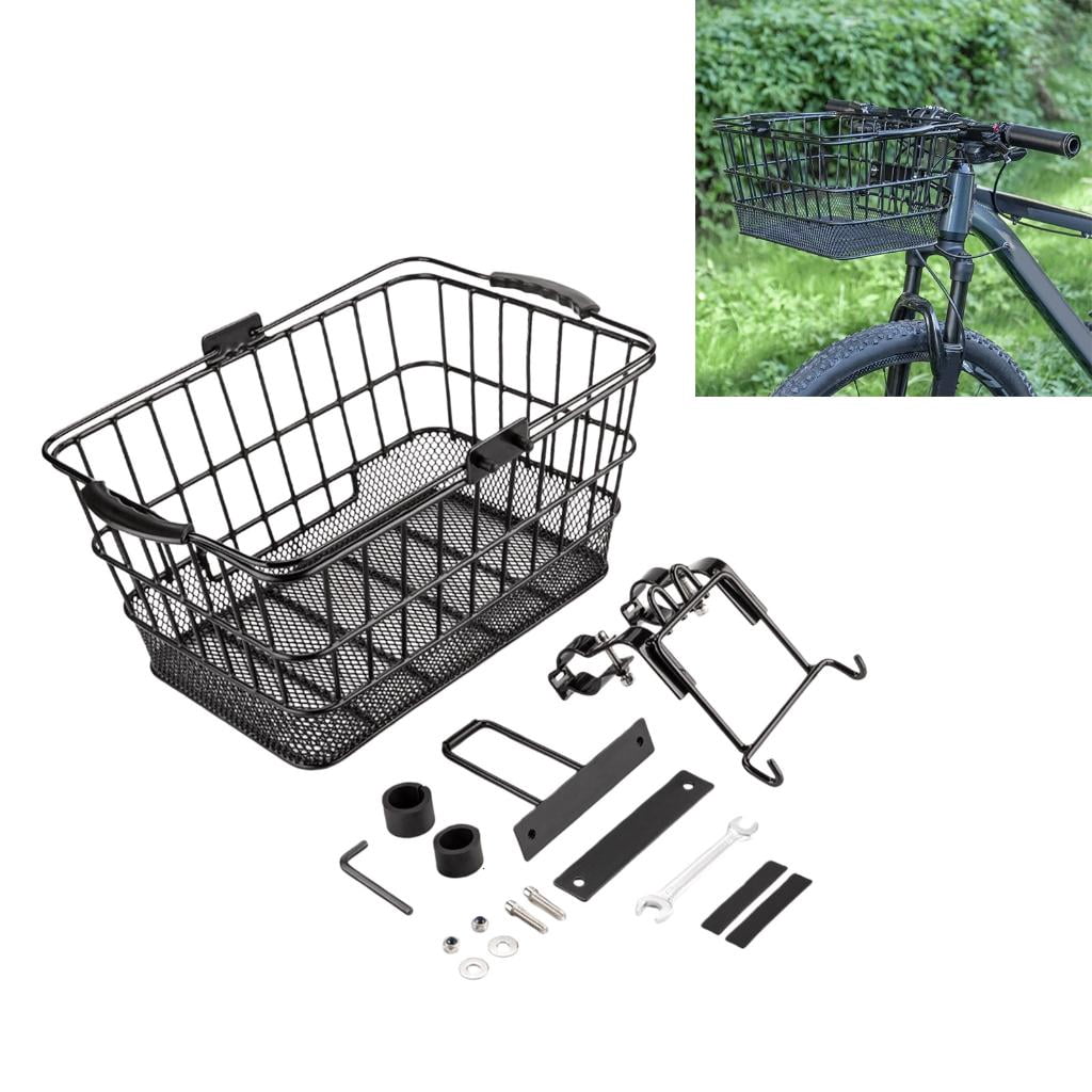 Yihuala Detachable Front Bike Basket Electric Bikes Storage Basket Cycling Bike Wire Baskets for Road Bikes Travel Easy Assembly