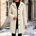 thumbnail image 2 of Yijfswar Cardigan for Women Hooded Long Fleece Jacket Button Down Outerwear, 2 of 5
