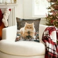 thumbnail image 4 of 17.7x17.7 in Christmas Cushion, Christmas Decorative Pillow Covers, Holiday Pillow Covers, Festival Ambiance Decorative Pillowcase for Sofa Couch Living Room Seasonal Home Decor, Lazyguy, X, 4 of 6