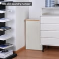thumbnail image 4 of Cesto de ropa Merkisa Slim con tapa, 60 litros, color beige, con mango de bambú, 4 of 6