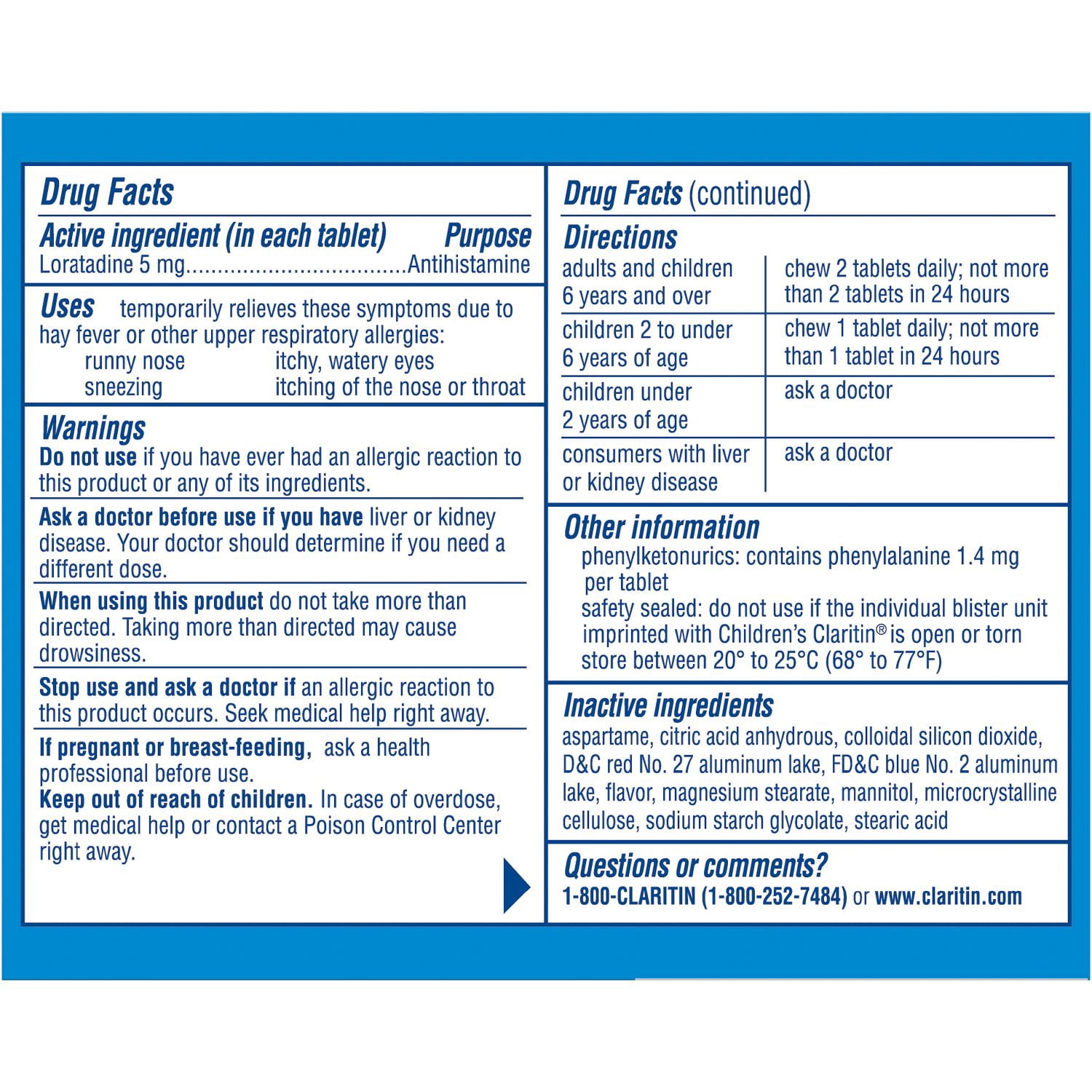 Children's Claritin 24 Hour Allergy Grape Chewable Tablet, 5mg, 40Ct (30+10 Bonus)