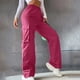 thumbnail image 1 of Pantalones sin cinturón Pantalones de cintura alta Pantalones de pierna ancha Pantalones de tubo recto Sueltos Elegantes Pantalones de viaje Pantalones casuales, 1 of 6