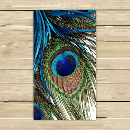 GCKG Peacock Towels,Peacock Beach Bath Towels Bathroom Body Shower Towel Bath Wrap For Home,Outdoor and Travel Use Size 16x28 (Best Travel Beach Towel)