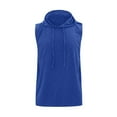 thumbnail image 5 of hlysgo Workout Sleeveless Hoodies for Men Big and Tall Solid Color Athletic Gym Cotton Tank Tops Loose Fit Muscle Shirts Blue XXL, 5 of 8