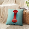 thumbnail image 4 of LALILO Throw Pillow Covers Retro Red Telephone Turquoise Red Cushion Cover 18" x 18", 2 Pack, 4 of 6