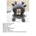 thumbnail image 7 of Opvise Cute Furry Trim Antler Ears Decor Winter Hat Thickened Plush Warm Ear Protection Woolen Hat Fashion Accessories Milky White, 7 of 7