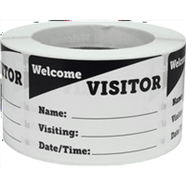 Welcome Visitor Stickers 2 5 X 3 5 Inches Wide 500 Labels On A Roll Walmart Com