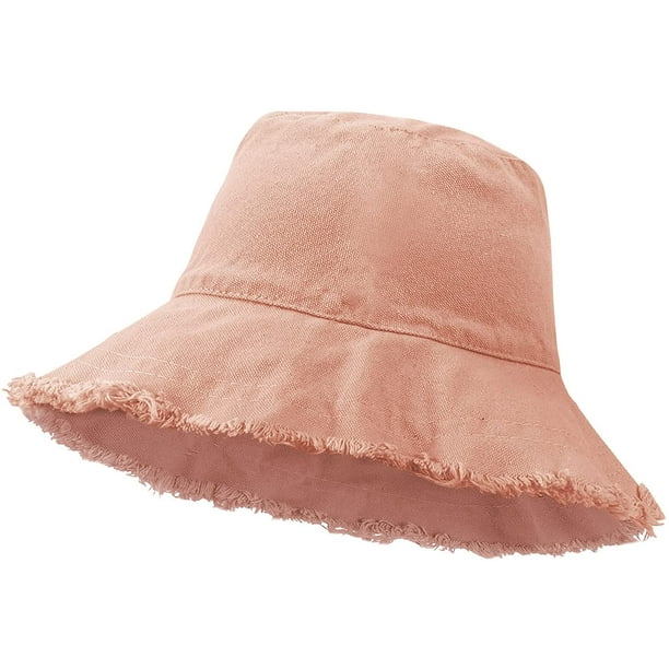 Summer Bucket Hat - Women Sun Hat Beach Fisherman Hat Cotton Aesthetic  Bucket Hats with Wide Brim 