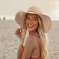 thumbnail image 6 of Women Floppy Sun Hat Summer Wide Brim Beach Cap Packable Cotton Straw Hat for Travel, 6 of 6