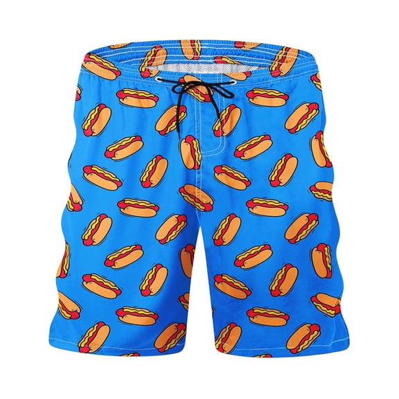 Mens Casual Shorts Printed Short Pants Breathable Athletic Stretch Wear Daily Beach Summer Board Shorts Blue L