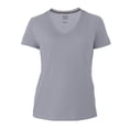 thumbnail image 1 of Playera Fruit Of The Loom para Mujer, Cuello V Manga Corta Gris Jaspe Claro Talla  M, 1 of 4