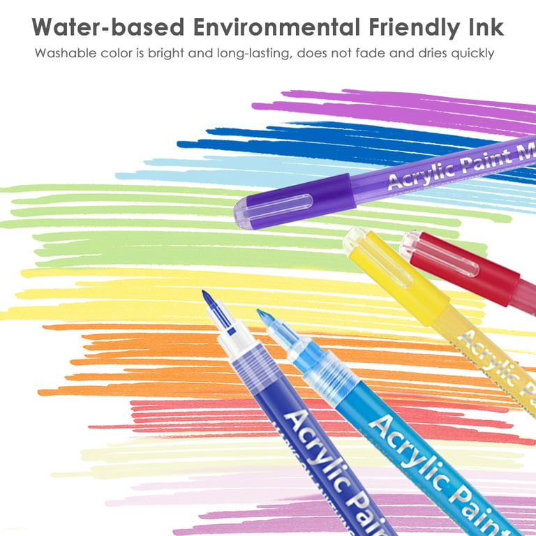 Grabie Acrylic Paint Pens, Acrylic Paint Markers, 28 Colors, 0.7
