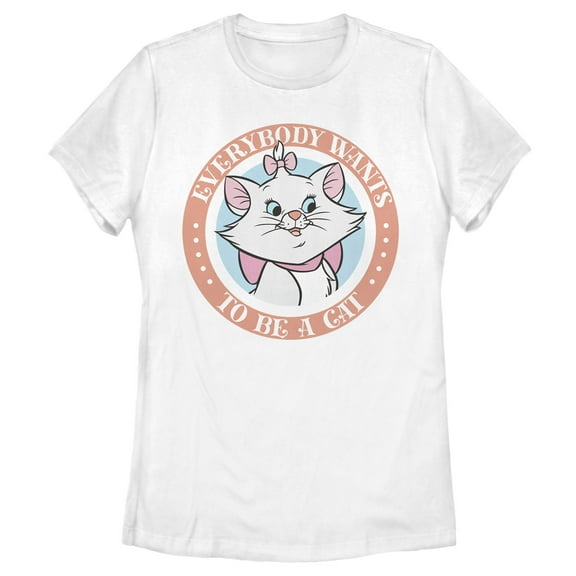 Women's Aristocats Marie Everybody Wants To Be A Cat Graphic Tee White 2X Large