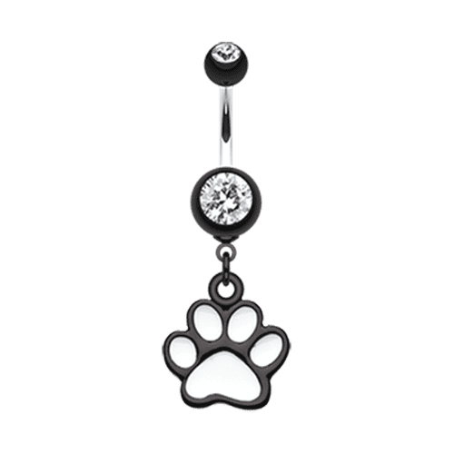 Paw Print Belly Button Ring