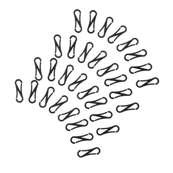 150 Pcs 8 Word Double Hook Carabiner Snap Small Clips Lanyards Black