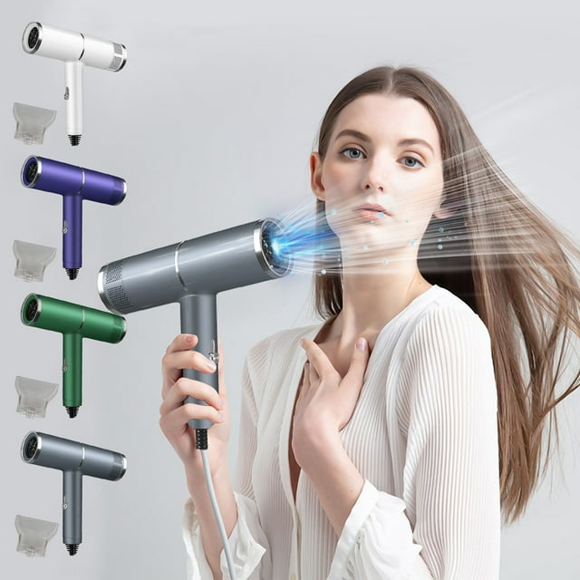 Fiudx Secador de Pelo de Alta Potencia, Tecnología Iónica, Secado Rápido con 3 Velocidades Ajustables, Diseño Ligero y Portátil, Ideal para Uso En Peluquerías, Ideal para Viajes, Blanco/Morado/Verde/