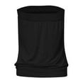 thumbnail image 3 of TRUBKH Tube Tops for Women Strapless Crop Tops Going Out Tops Camisole Tops for Women Built in Bra Women Solid Wrapped Chest Loose Sleeveless Top Blouse Racerback Tank Tops for Women Black L, 3 of 7