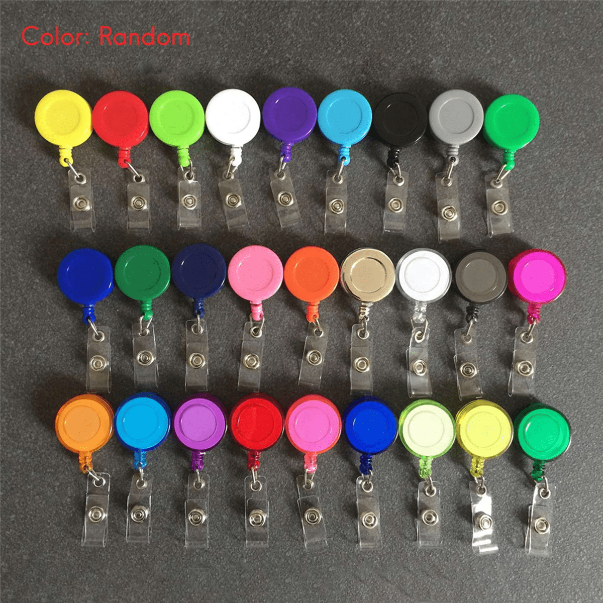 100 Pcs Retractable Badge Reel Clips Holder Mixed Solid Color Nurse Students Doctor ID Badge Holder for Hanging ID Card