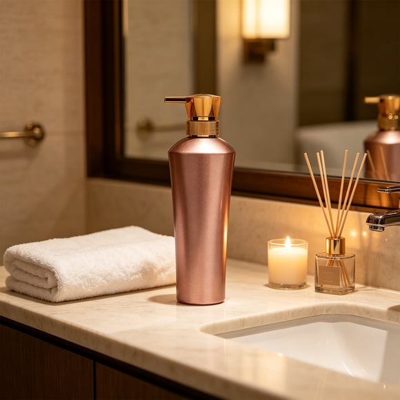 Dispensador de jabón líquido de plástico para manos – Bomba recargable para gel de ducha, ideal para baño y encimera de cocina – Envase para jabón líquido no corrosivo