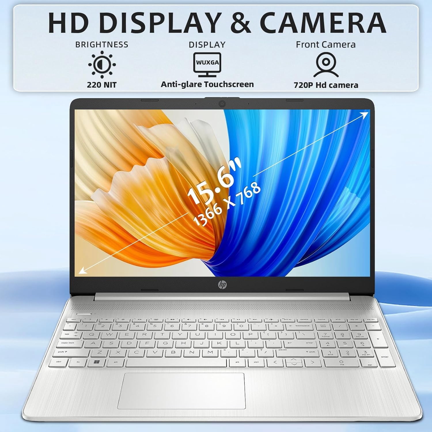 HP Flagship 15.6" Touchscreen Laptop, Intel i3-1215U, Intel UHD Graphics, 16G RAM, 512GB SSD, Numeric Keypad, Wi-Fi 5, Bluetooth, Windows 11 Pro