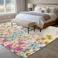 thumbnail image 4 of Colorful Floral Area Rugs 5'x8', Washable Small Throw Rugs for Classroom Bedroom, Farmhouse Country Dragonfly Butterfly Flower Indoor Outdoor Rug Non-Slip Low Pile Carpet Runner Reversible Floor Mats, 4 of 8