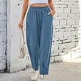 thumbnail image 2 of Womens Sweatpants with Pockets High Waisted Drawstring Casual Loose Sport Pant Trendy Elastic Long Pants, 2 of 8