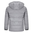 thumbnail image 6 of Brondbend Winter Coat for Men Men’s Jacket Hooded Long Sleeved Zipper Pocket Outerwear Solid Color Warm Jacket Loose Fit Weekend Tops Gray, 6 of 6