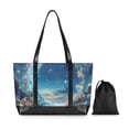 thumbnail image 7 of FORMRS Canvas Laptop Tote Bag for Women with 15.6" Computer Compartments Shoulder Handbag, Floral Moon, 7 of 7