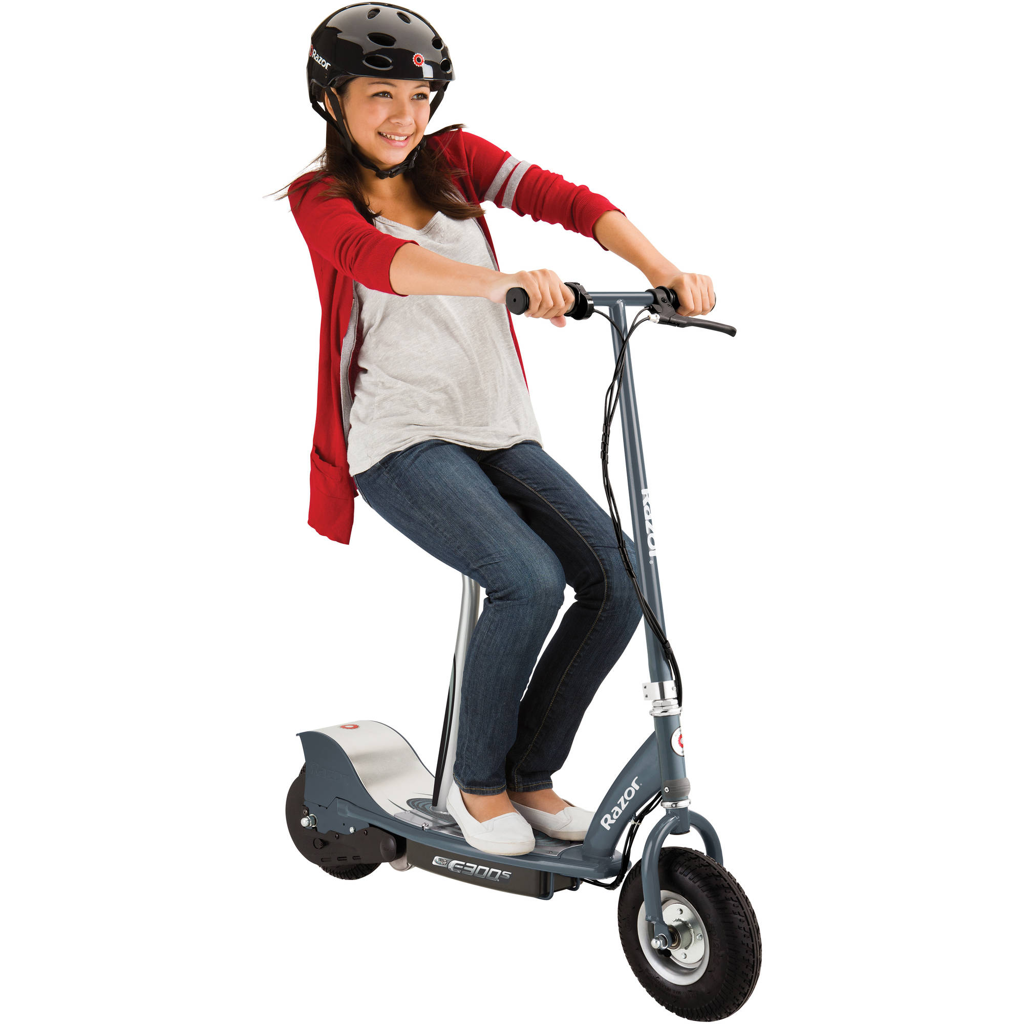 Razor E300S Seated Electric Scooter - Gray, for Ages 13+ and up to 220 lbs, 9" Pneumatic Front Tire, Up to 15 mph & up to 10-mile Range, 250W Chain Motor, 24V Sealed Lead-Acid Battery - image 5 of 12