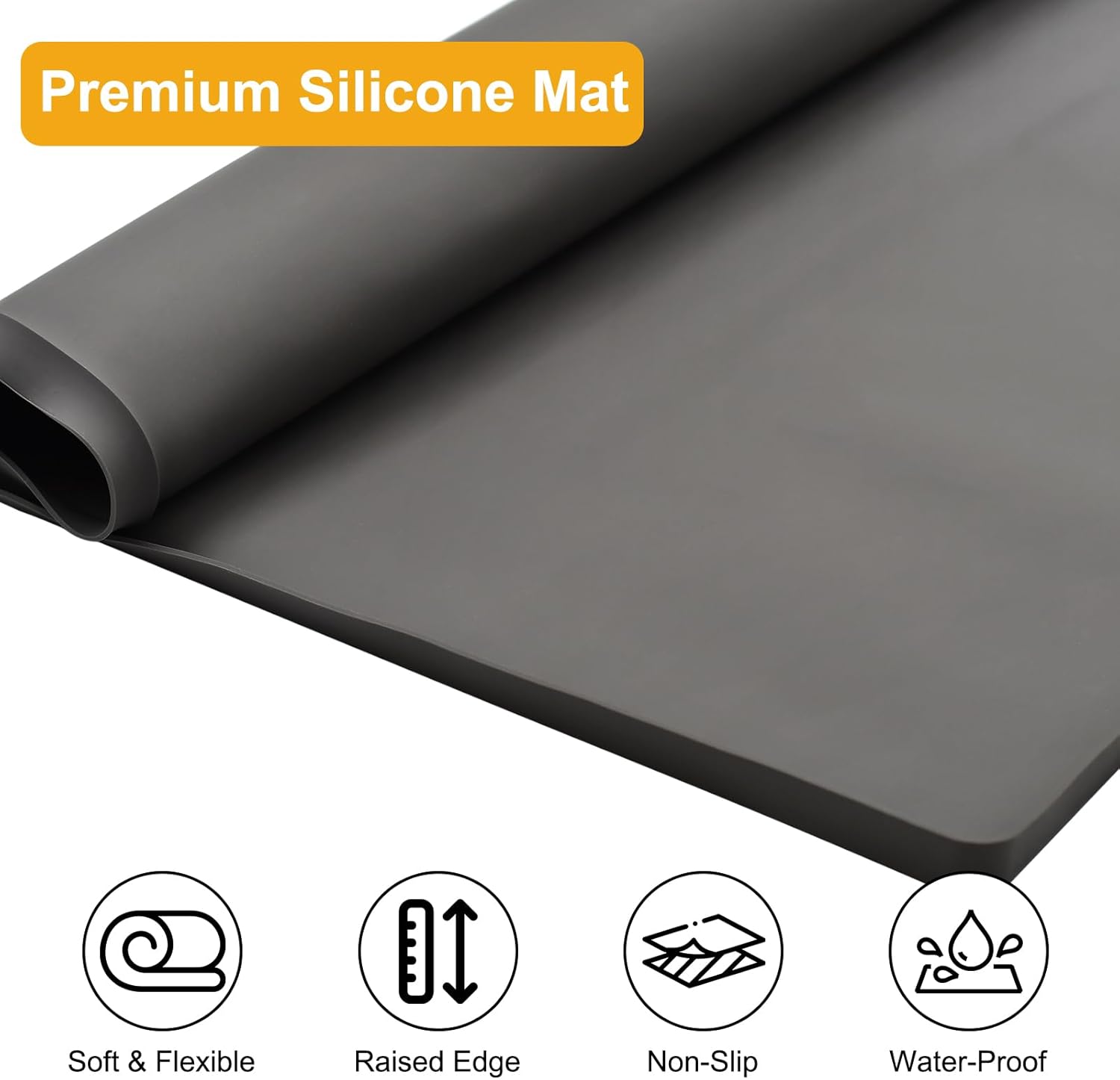 2 Pack Washer and Dryer Covers for the Top 25.6x23.6''Washer Dryer Countertop Silicone Mat with Raised Edge Protector Mat for Top of Dryer and Washing Machine Topper Non-Slip Rubber Mat (Grey)