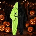 thumbnail image 5 of Green Women's Onesie Pajamas Plush Cosplay Pumpkin One Piece Pajs Polyester Pumpkin Onesie Adult Zip Up Hooded Pajamas 2026 Cosplay Party Pjs Costume Unisex Woman Men M, 5 of 5