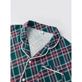 thumbnail image 5 of Family Matching Christmas Pajamas Set with Dog Green Red Plaid Button Down Long Sleeve Sleepwear, 5 of 10