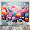 thumbnail image 2 of Designart "Botanical Abstract Wonderland Pink and Blue Delight I" Oversized Abstract Framed Wall Art - Modern Pink Abstract Botanicals Living Room Framed Canvas Art, 2 of 7
