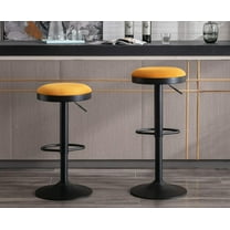 CIMOTA Swivel Round Bar Stools Set of 2 Backless Adjustable Counter Height Barstools Modern Industrial Bar Stool Chair for Kitchen/Home Bar/Pub/Bistro/Office, Corduroy Yellow