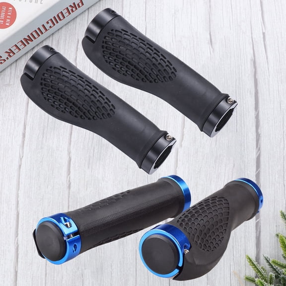 WHAMVOX Blue Rubber Handlebar Covers for Mountain Bike with Ergonomic Design and Anti-Skid Grip 2 Pair