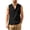 Black #001, variant on Tank Tops Men Cotton Linen Sleeveless Button Up V Neck Shirts Summer Casual Vacation Tee, 4XL