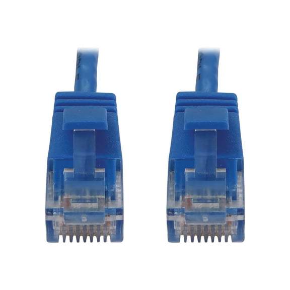 Eaton Tripp Lite Series Cat6a 10G Snagless Molded Slim UTP Ethernet Cable RJ45 M/M PoE Blue 6 in. 15 cm