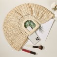 thumbnail image 1 of Bolso de playa de señora de verano Bolso tejido a mano vintage en forma de luna para viajes (Beige), 1 of 8
