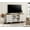 White, variant on WAMPAT TV Stand for 75 Inch TV, Wooden TV Cabinet Entertainment Center with Charging Station, Glass Door Buffet Cabinet for Dining Room, Oak
