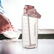 ACDANC 64oz Water Bottle with Marker - Cute Clear Sports Water Bottle with Straw & Handle, Half Gallon Motivational Water Jug for Gym, Fitness & Outdoor Activities - Leakproof BPA-Free