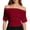 H534 Red, variant on Angala Womens Tees Solid Short Sleeve Blouse Off Shoulder Neck Summer Slim Fit Fashion Elegant Party Dailywear Ladies T Shirts Size L Black