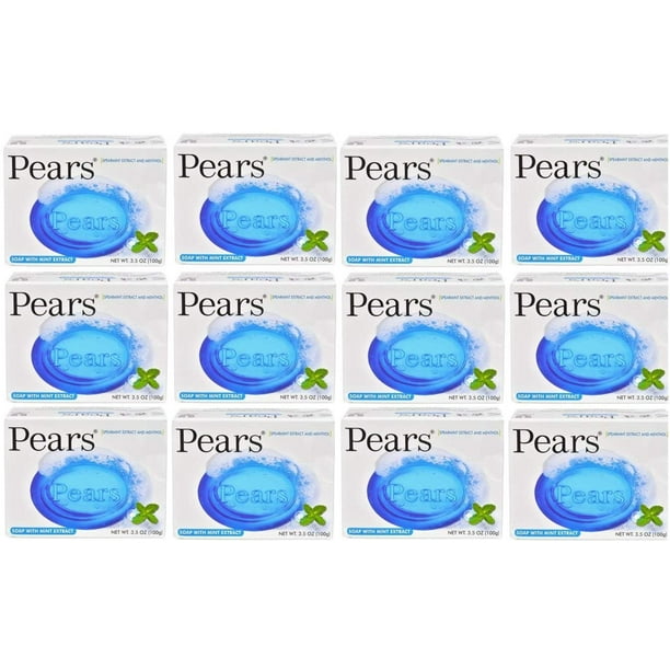 Pears Soap with Mint Extract, 3.5 oz Bars (12Bars)