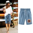 thumbnail image 2 of Pantalones Cortos Casuales Impresos de la Cintura Elástica con Bolsillos, Pantalones Casuales para Todo el Uso Diario de la Temporada, 2 of 3
