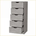 thumbnail image 2 of Dressers | Dillon 5-Drawer Narrow Tall Chest, Concrete Gray | Engineered Wood, 2 of 7