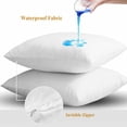 thumbnail image 4 of Throw Pillow Covers 18x18 Inch Set of 2, Pure White Waterproof Outdoor Pillow Covers, Simple Solid Color Decorative Cushion Pillowcases for Couch, Sofa, Bed, Garden, Patio, 4 of 9