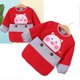 thumbnail image 3 of Toddler Eating Bibs Red Pig Pattern Waterproof Stain Resistant Reversible Extra Long Polyester Fiber Long Sleeves Baby Feeding Bibs Size 120, 3 of 4